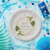 少女の確認フローラ大理石金ゴールドカラリリー ペーパープレート (パーティー)