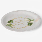 少女の確認フローラ大理石金ゴールドカラリリー ペーパープレート (アングル)