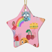 少女の絵文字 セラミックオーナメント (左)