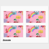 少女の絵文字 長方形シール (シート)