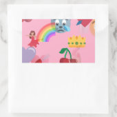 少女の絵文字 長方形シール (バッグ)