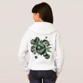 少女の緑の灰色のチームはバスケットのボールを着色 (裏面フル)