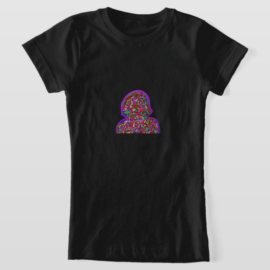 少女の花のシルエット Tシャツ (レイダウン)