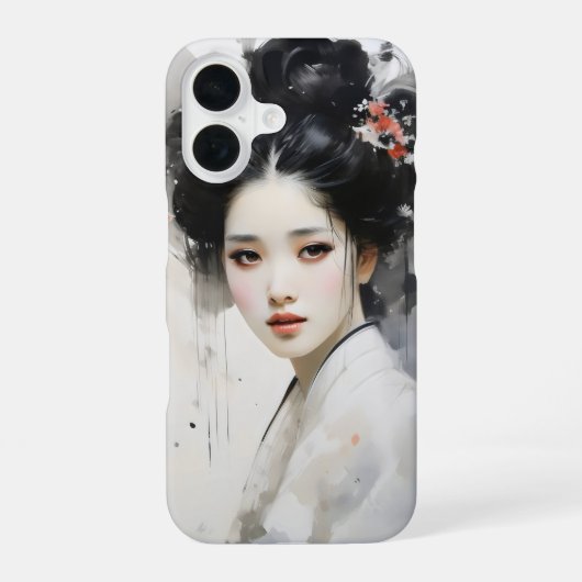 少女の芸者 iPhone 16ケース (裏面)