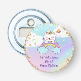 少女の誕生日かわいいユニコーン猫レインボースター 栓抜き