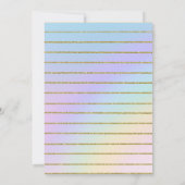 少女の誕生日かわいいユニコーン猫on Rainbow 招待状 (裏面)