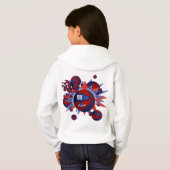 少女の赤いパーソナライズされた青いバスケットボール星 (裏面フル)