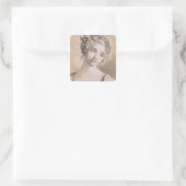 少女の頭 スクエアシール (バッグ)