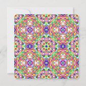 少女の鮮やかな夏の緑と明るい紫の誕生日 招待状 (裏面)