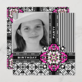 少女の12歳の誕生日パーティーダマスク招待状 招待状 (正面/裏面)