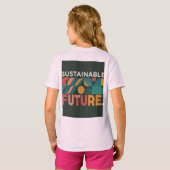 少女はクスクスのマスターTシャツを着て楽しむ Tシャツ (裏面フル)