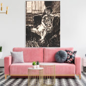 少女は椅子に座った（1917年～1918年） キャンバスプリント (インサイチュ (リビング))