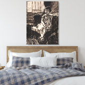 少女は椅子に座った（1917年～1918年） キャンバスプリント (インサイチュ (寝室))