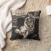 少女は椅子に座って(ca. 1917-1918) Canvas Print クッション (ブランケット)