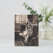 少女は椅子に座って(ca. 1917-1918) Canvas Print ポストカード (スタンド正面)