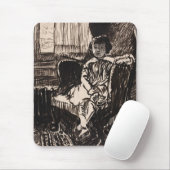 少女は椅子に座って(ca. 1917-1918) Canvas Print マウスパッド (マウス)