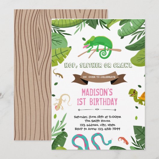 少女は虫の誕生日招待状 招待状 (正面/裏面)