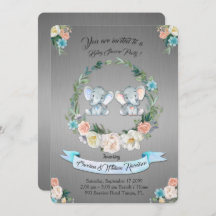 少女または少年のベビーシャワーゾウ，銀の金属，かわいい