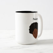 少女イラストレーションの黒い髪をパーソナライズ ツートーンマグカップ (正面右)