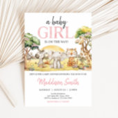 少女フローラジャングルサファリアニマルベビーシャワー 招待状