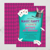 少女マジックショーパーティー招待状 招待状 (正面/裏面)
