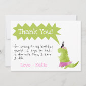 少女恐竜トゥトゥトゥサンキュー誕生日ピンクトゥトゥ 招待状 (正面)