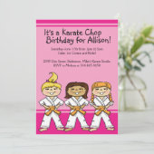 少女空手をテーマにしたバースデーパーティ招待状 招待状 (スタンド正面)