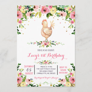 少女農園の牛の誕生日の招待状 招待状