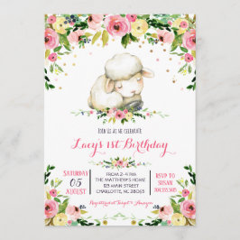 少女農園の羊の誕生日の招待状 招待状