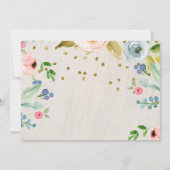 少女1歳の誕生日の〔雄ジカの〕枝角素朴ワイルド1枚 招待状 (裏面)