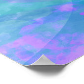 少女 パステル 水彩 紫 ティール ブルー ピンク ポスター (角)