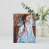 少女、髪をとかす  1886年  カサット ポストカード (スタンド正面)