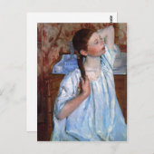 少女、髪をとかす  1886年  カサット ポストカード (正面/裏面)