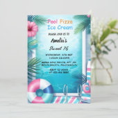 少年おもしろい10代のアダルトプールパーティースウィート16誕生日 招待状 (スタンド正面)