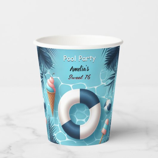 少年おもしろい10代のアダルトプールパーティースウィート16誕生日 紙コップ (正面)