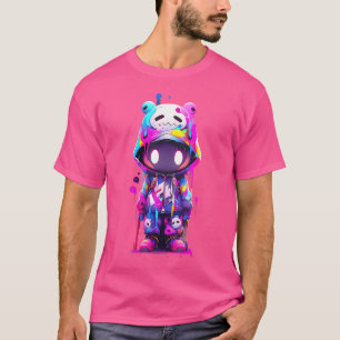 少年かわいい漫画エイリアンアートスワッグベアーバンヒップホップ Tシャツ