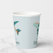 少年かわいい青い飛行機旅行 紙コップ (右)