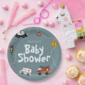 少年かわいい青モダン警察の赤ちゃんシャワー ペーパープレート (パーティー)