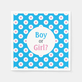 少年か少女か？ピンクと青のポルカドットの性別の表示 スタンダードカクテルナプキン