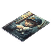 少年がウサギのぬいぐるみを持って海の世界を冒険するような、そんなカスタムデザインを思わせる海をイメー ノートブック (左側)