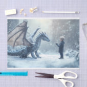 少年がドラゴンに出会う 薄葉紙 (クラフト)