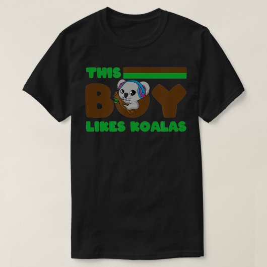 少年が大好きコアラかわいいオーストラリアのコアラ野生動物 Tシャツ (デザイン正面)