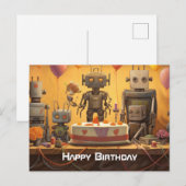 少年が楽しむ誕生日パーティーのポストカード #13 ポストカード (正面/裏面)