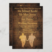 少年が男の子と出会うゲイ結婚披露宴招待状 招待状 (正面/裏面)