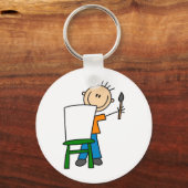 少年が絵を描く キーホルダー (正面)