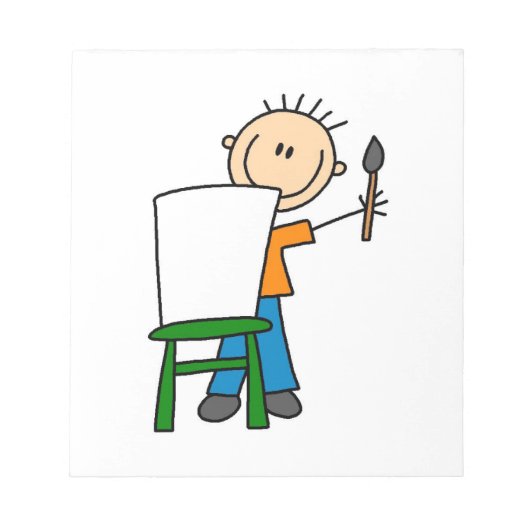 少年が絵を描く ノートパッド (正面)