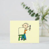 少年が絵を描く ポストカード (スタンド正面)