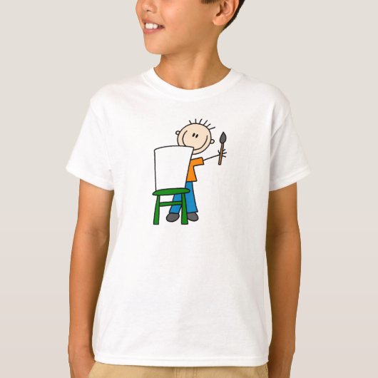 少年が絵を描くTシャツ Tシャツ (正面)