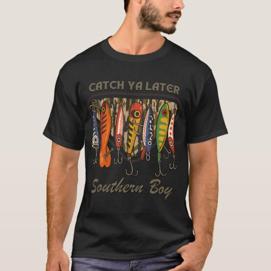 少年が魚を釣る Tシャツ (正面)