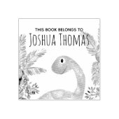 少年この本は青い恐竜で名前は子供 ラバースタンプ (インプリント)